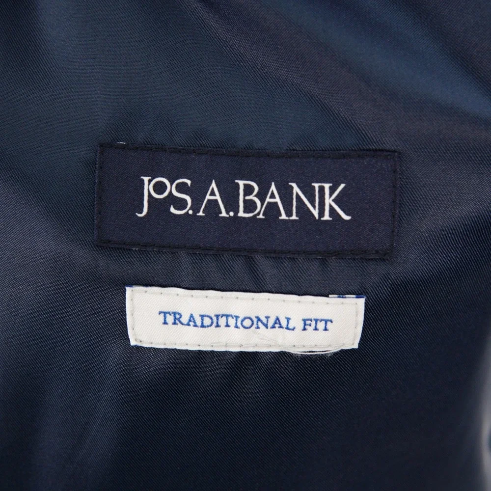 Jos A Bank Traditional Fit Blue Wool Blend Gold Button Blazer 44R